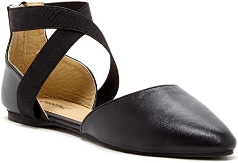 Carrini Crisscross Ankle Strap d'Orsay Flat, Black 8