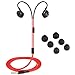 Earbuds with Microphone, In ear Headphones,Noise Cancelling Hi-Fi Strong Bass Sport Earphones for Running Gym(Red)