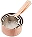 ExcelSteel Professional 4 Piece Stainless Steel Measuring Cups /W Copper Plated Exterior, 1/4, 1/3, 1/2, 1 Cups