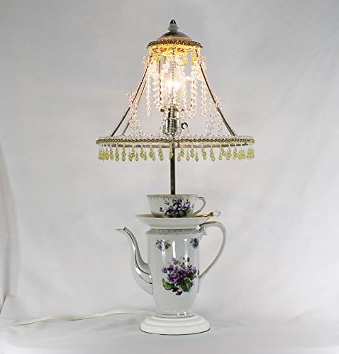 Teapot Lamp with Beaded Shade