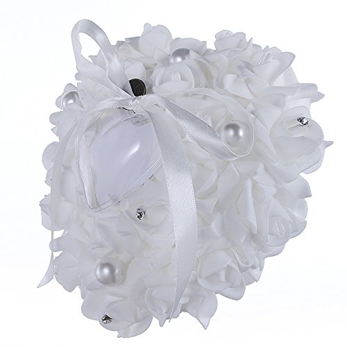 Adeeing Ring Bearer Pillow, Small, 6 x 6 Inch - Thumbnail 4