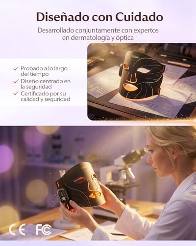 Máscara LED Facial Inalámbrica Recargable de Silicona Flexible NVV03