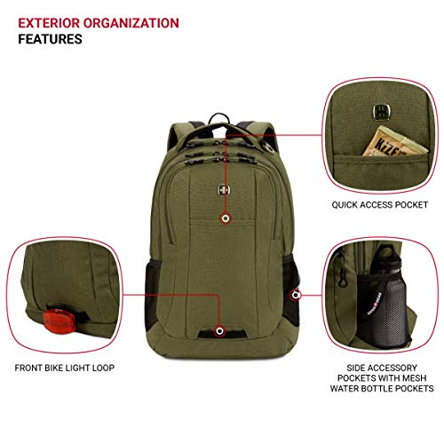 SwissGear Cecil 5505 Laptop Backpack, Olive, 18Inch Pricepulse