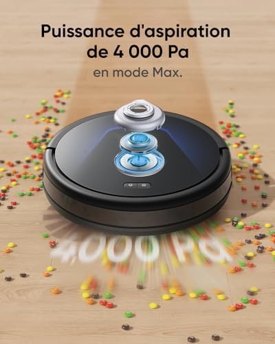 G50 Hybrid Aspirateur Robot, Aspiration 4 000 Pa, Dynamic Navigation, Pro-Detangle Comb, Roller Brush, Patin de Nettoyage pour Laver la Surface des sols, pour Poils d'animaux, sols durs, Tapis