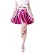 HDE Women's Solid Color Metallic Flared Pleated Club Skater Skirt Hot Pink - M
