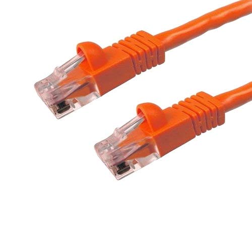 Kentek 6 Inch in CAT6 UTP Patch Cable 24 AWG 550 MHz Category 6 Unshielded Twisted Pair Short Body Connector Snagless Molded Boot Ethernet RJ45 Network Internet Cord Orange