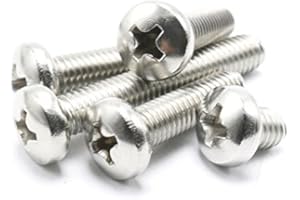 HH FASTENERS M8 Phillips Pan Head Machine Screws A2 Stainless Steel Thread Length 12 to 100mm,Pack 10-Piece (M8 x 16mm)
