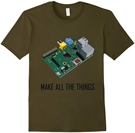 Men's Raspberry Pi Make all the Things! Maker T-Shirt XL Olive