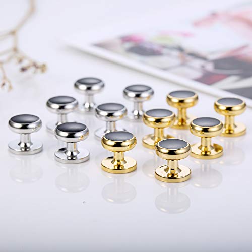 Subiceto 8 Pairs Stainless Steel Mens Cufflinks Shirt Button Studs Set Formal Business Classic Wedding Jewelry - Thumbnail 3