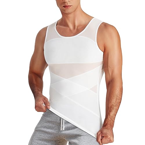 SUNACGO - Camiseta Interior Deportiva para Hombre Body Faja Moldeador de Compresión Camisa de Reductora para el Cuerpo Control de Abdomen