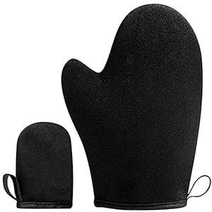 KELILO self-tanning tan gloves-Tanning Mitt applicator with thumb and face gloves, washable and reusable sun-free…