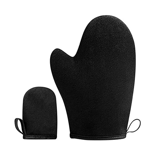 KELILO self-tanning tan gloves-Tanning Mitt applicator with thumb and face gloves, washable and reusable sun-free…