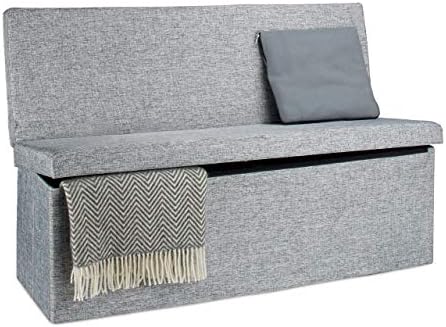 Relaxdays Folding Xl Storage Ottoman With Seat Back 73 X 114 X 38