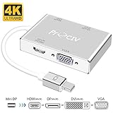 Mini DisplayPort to HDMI DVI DP 4K VGA Adapter, Mini DP Thunderbolt Adapter Converter for MacBook Air/MacBook/MacBook Pro/Surface Pro/Surface Book/ThinkPad, Christmas Stocking Stuffers Electronic Gift