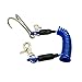 Scuba Choice Diving Stainless Steel Reef Double Hook with Spiral Coil Lanyard, Blue