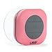 Laud Portable Bluetooth Shower Speaker - IPX4 Waterproof - Super Strong Suction Cup - Built In Mic For Hands free Calling - 6-Hour Music Playtime - Water Resistant Rubber (Pink)