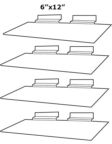 Clear Slatwall Shelves 6 Inch x 12 Inch Set of 4 Retail Display