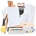 Complete Acrylic Paint Set by Glokers – 36 Piece Professional Painting Supplies Set, Includes Mini Easel, 6 Canvases, Paint Tray, Painting Knives, 10 Paintbrushes and More for Artists