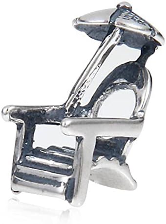 Charmstar Beach Chair Umbrella Charm Antique Sterling Silver Sun Lounger Beads for Snake Chain Bracelet