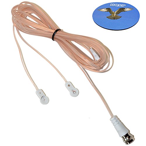 HQRP FM Antenna F-Type Connector for Sangean WR-11SE AM/FM Table Top Radio + HQRP Coaster