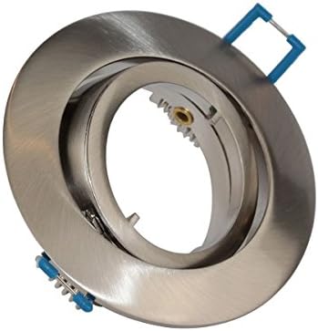 LED Recessed Downlight (Bulbs Not Included) with Bayonet Quick Release Swivel Fits 230 V Including GU10 Fitting rund eisen gebürstet