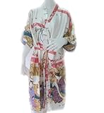 100% Thai Silk Robe- Japanese Geisha Design- Pure