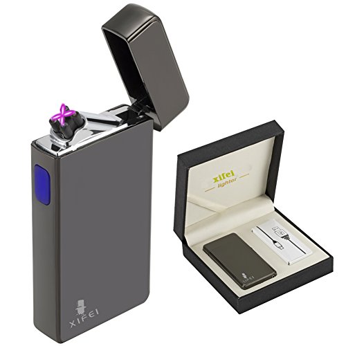 XIFEI USB rechargeable electric plasma arc pipe lighter windproof and butane free also lights/cigarettes/cigars and candles