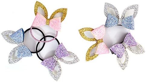 Refee 6PCS Fashion Sparkly Cats Hair Clips Sets Headbands Hair Bows Barrettes for Kids Girls Toddlers Gifts