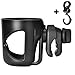 Stroller Cup Holder with Hook, Universal Cup Holder for Pushchair, Bike, Wheelchair, 360 Degrees Rotation Anti-Slip and Adjustable
