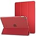 MoKo Case Fit 2018/2017 iPad 9.7 6th/5th Generation - Slim Lightweight Smart Shell Stand Cover with Translucent Frosted Back Protector Fit Apple iPad 9.7 Inch 2018/2017, RED(Auto Wake/Sleep)