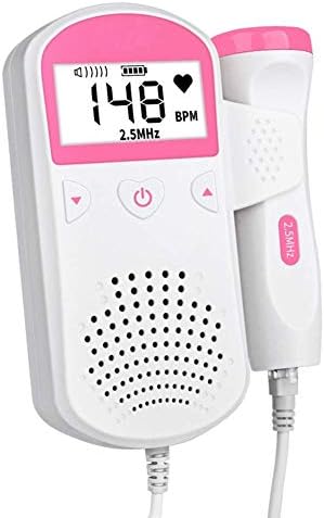 Fetal Heart Rate Monitor - Portable Pocket Heart Rate Monitor - Mobile Phone LCD Display Without Radiation Ideal For Pregnant Women (Color : Pink)