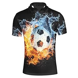 HUGS IDEA Fire Soccer Ball Print Men's Outdoor