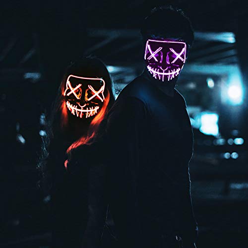 MeiGuiSha LED Halloween Light Up Purge Mask Women,Halloween Scary