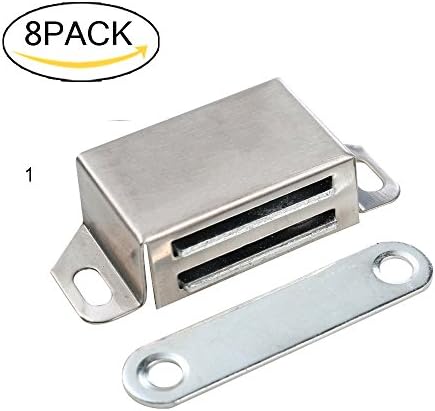 [Upgraded] 8-Pack Stainless Steel Magnetic Cabinet Door Catch with Matching Screws Included