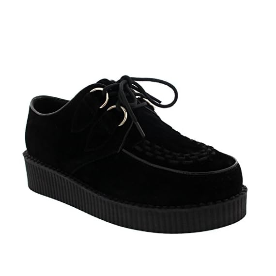 Womens-Vintage-Gothic-Punk-Festival-Flat-Brothel-Creepers-Flatform-Shoes-BlackBlack-7