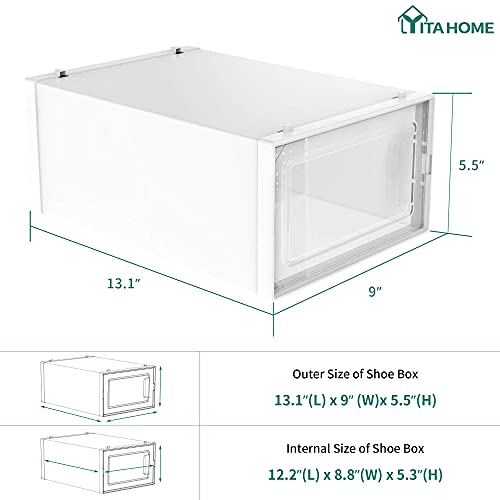 YITAHOME Shoe Storage Box,18 PCS Small Size Shoe Storage