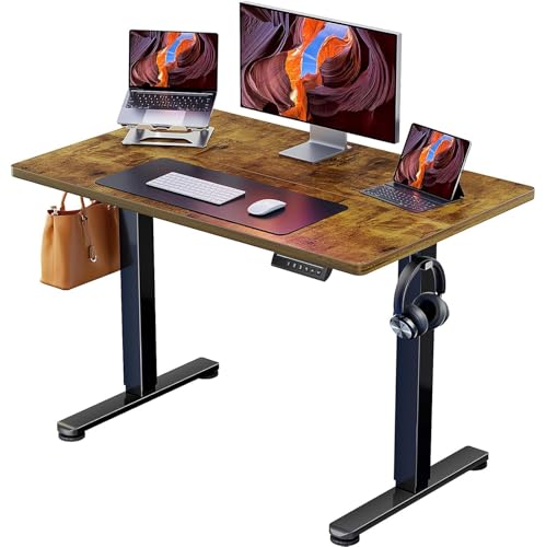 ErGear Elektrisch Höhenverstellbarer Schreibtisch 100 x 60 cm, Schreibtisch Höhenverstellbar mit 4-Gedächtnis-Smart-Pult für Home-Office mit Verbindun