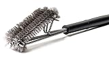 Snillingur 3 In 1 Stainless Steel Woven Mesh BBQ Grill Cleaning Scrub Brush, 18-Inch