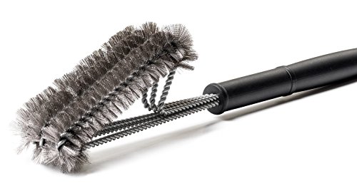 Snillingur 3 In 1 Stainless Steel Woven Mesh BBQ Grill Cleaning Scrub Brush, 18-Inch