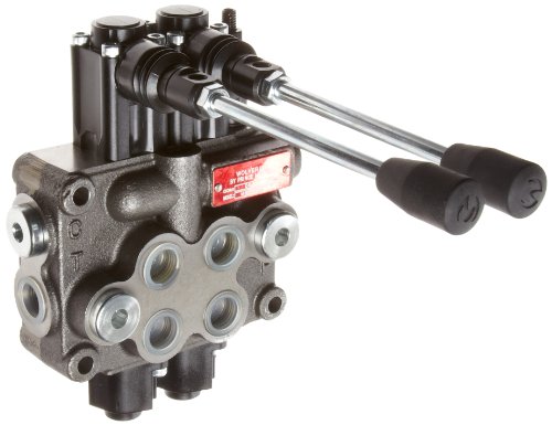 Prince MB21BB5C1 Directional Control Valve, Monoblock, Cast Iron, 2 Spool, 4 Ways, 3 Positions, Double  Acting Cylinder Spool, Spring Center, Straight Handle, 3500 psi, 8 gpm, In/Out: #8 SAE, Work #8 SAE