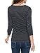 Allegra K Women's Cowl Neck Long Sleeves Buttons Decor Ruched Top Small Dark Gray