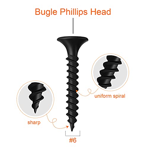Drywall Screw Assortment, Fine Thread Sharp Point with Phillips Drive