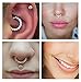 MTRSUE Fake Nose Ring,12Pcs Fake Septum Jewelry Nose Ring Hanger Clip On Clicker Crystal Piercing Non Piercing