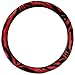 OxGord Velour Zebra Print Steering Wheel Cover, Red