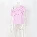 BEST Women's Sexy Striped Off Shoulder Ruffle Shirt Tops Blouses (L, Pink)