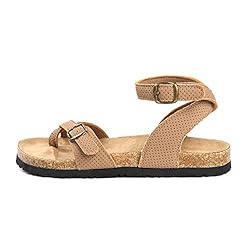 Northside Women's Priya Flat Sandal, Sand, Size 6 M