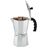 IMUSA 12 Cup Cast Aluminum Stovetop Coffee Maker with Cool-touch Handle | Polished Finish, Cool-Touch Handle with Flip-Top Lid, Ideal for Cuban Coffee and Moka, Perfect for Home or Travel