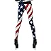 LOCOMO Women American US Star Country Flag Legging S-M FFT007 Blue Red White