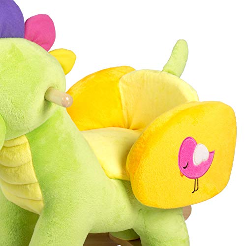 Kinbor Child Rocking Horse Kids Dinosaur & Real Wood Ride-On Rocker Children’s Day Birthday Gift with Music - Thumbnail 6