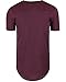 ShirtBANC Hipster Hip Hop Elong Drop Cut Mens Shirt Longline Dropcut Tshirt Wine